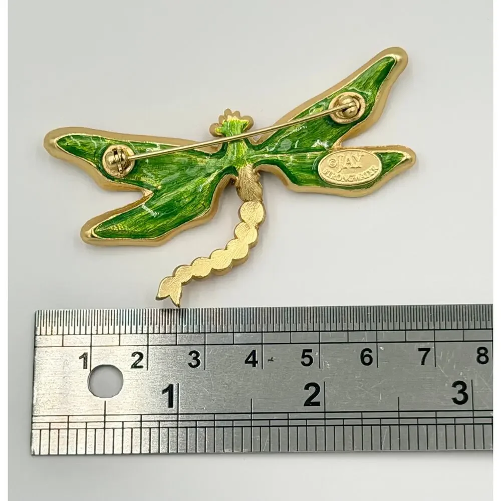 Jay Strongwater Large Dragonfly Swarovski Crystals Brooch